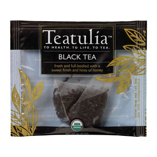 Teatulia Organic Teas Black Wrapped Premium Tea, PK50 WPP-BLAC-50
